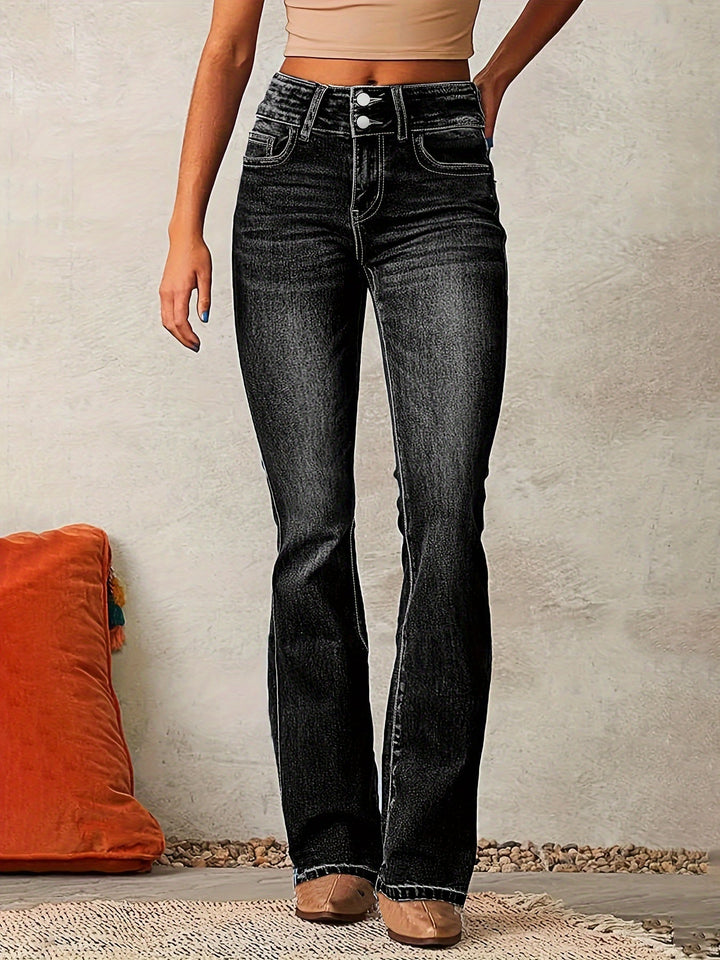 Marylène™ – Jeans a zampa d'elefante a vita alta di tendenza