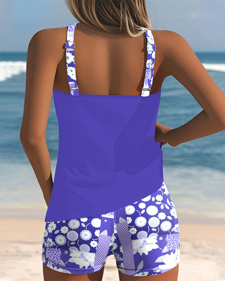 Colette | Costume da Bagno con Top a Canotta e Boxer Stampati