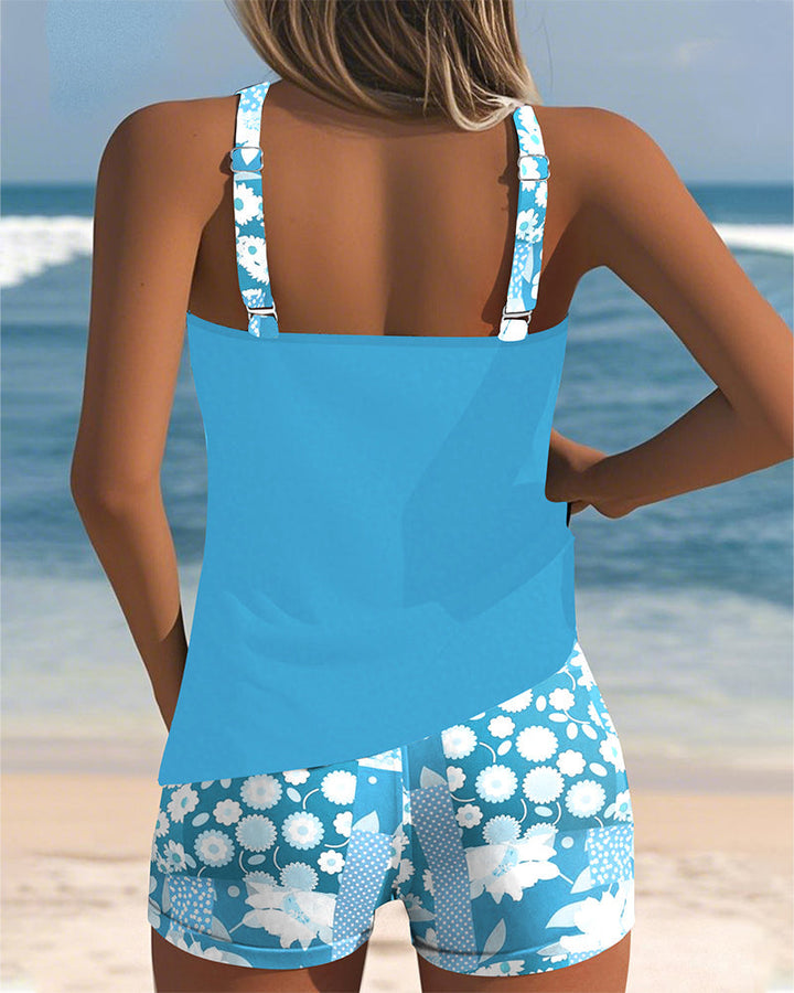 Colette | Costume da Bagno con Top a Canotta e Boxer Stampati