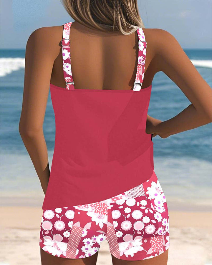 Colette | Costume da Bagno con Top a Canotta e Boxer Stampati