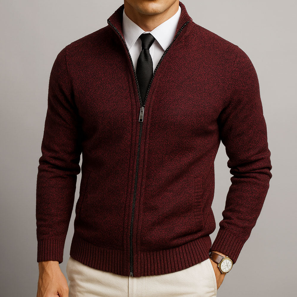 Adrien™ | Cardigan con Zip in Lana Merino
