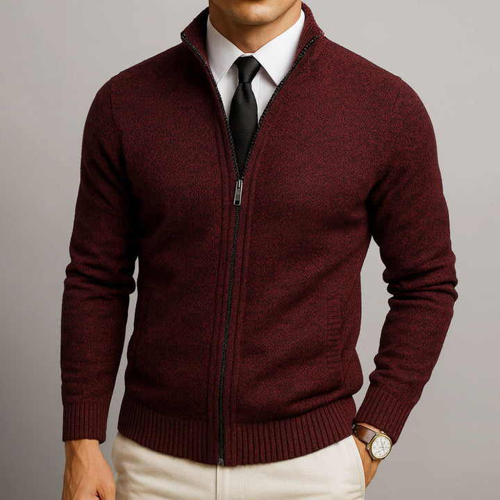 Adrien™ | Cardigan con Zip in Lana Merino