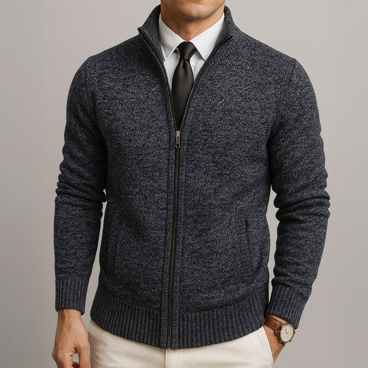 Adrien™ | Cardigan con Zip in Lana Merino