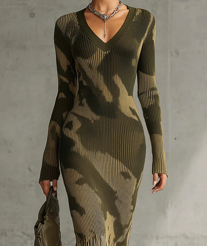 Vestido Tejido 'Camo Chic' Escote V