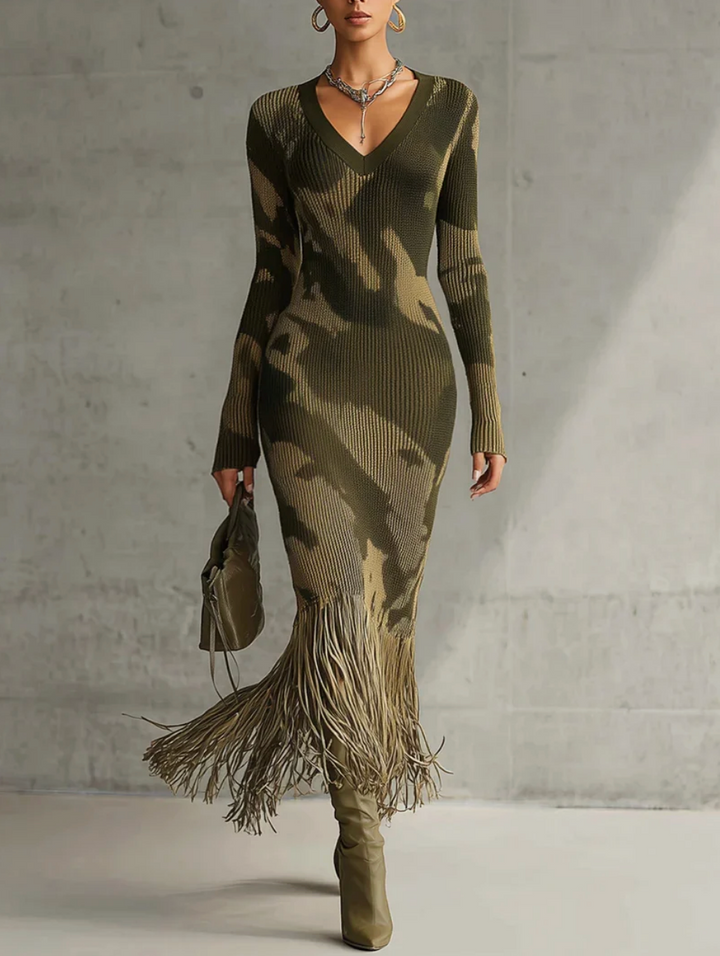 Vestido Tejido 'Camo Chic' Escote V