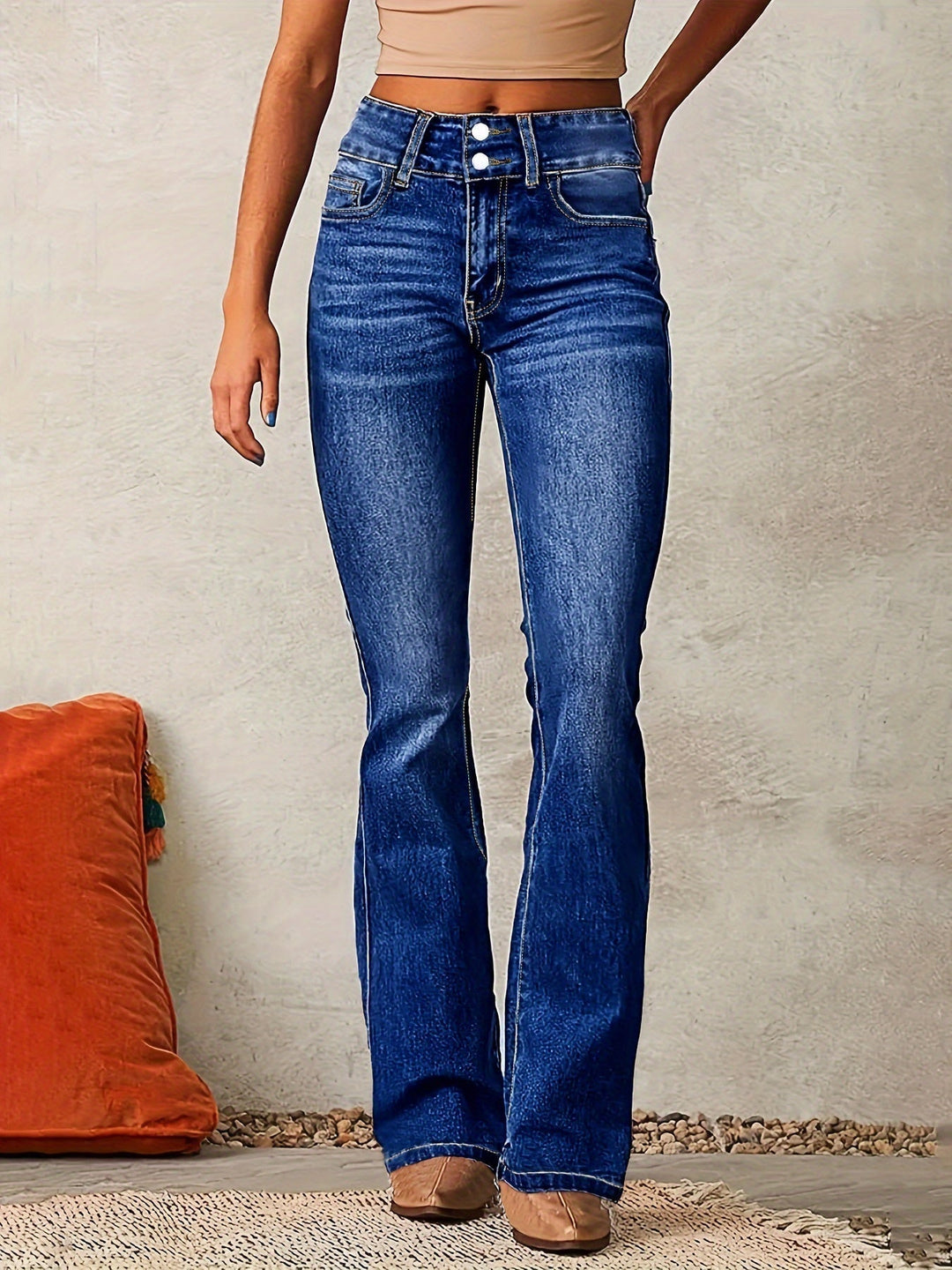 Marylène™ – Jeans a zampa d'elefante a vita alta di tendenza